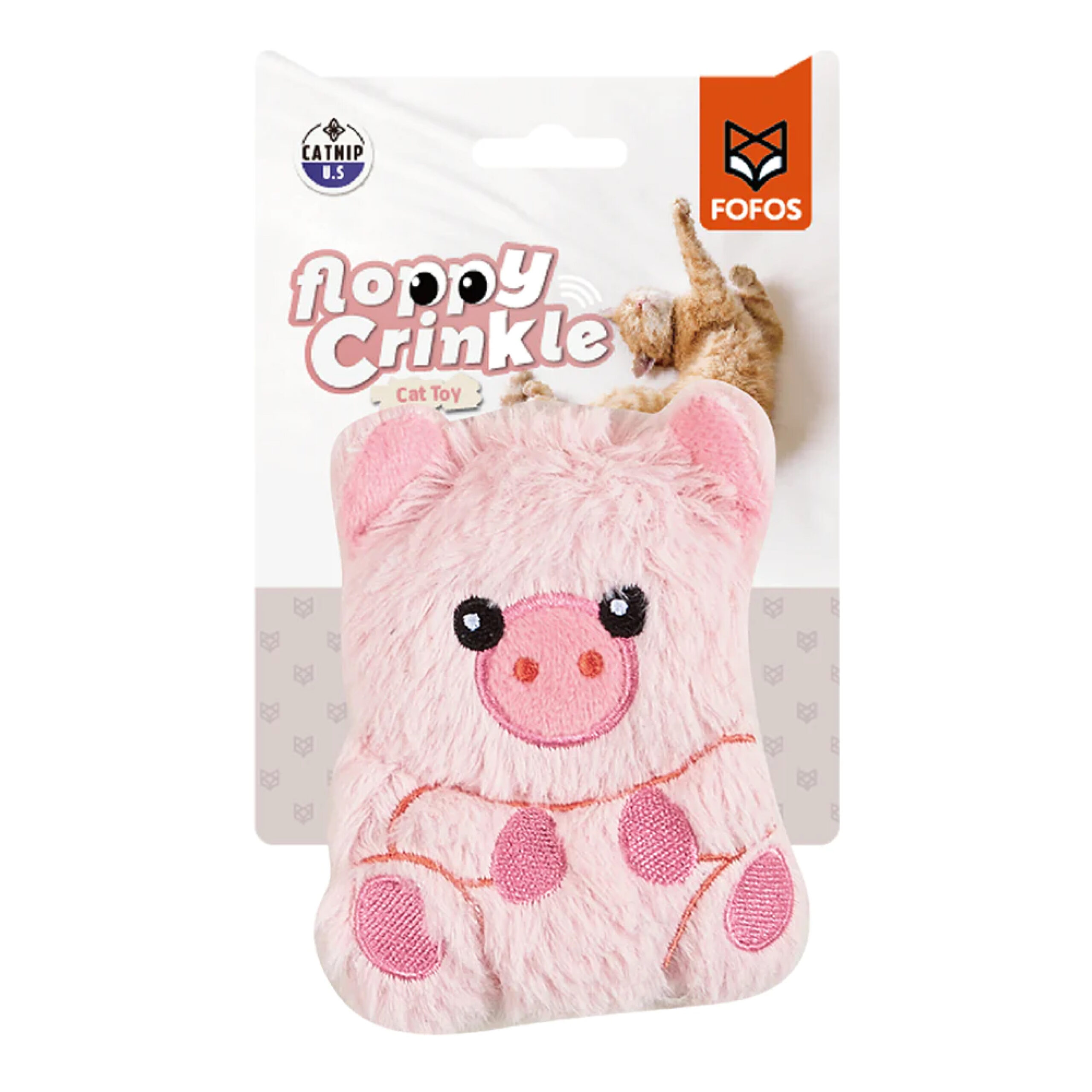 FOFOS floppy Crinkle Cat Toy Pig